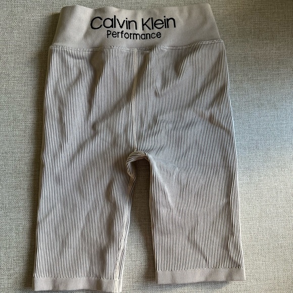 Calvin | Cream Ribbed Biker Shorts - Picture 2 of 3